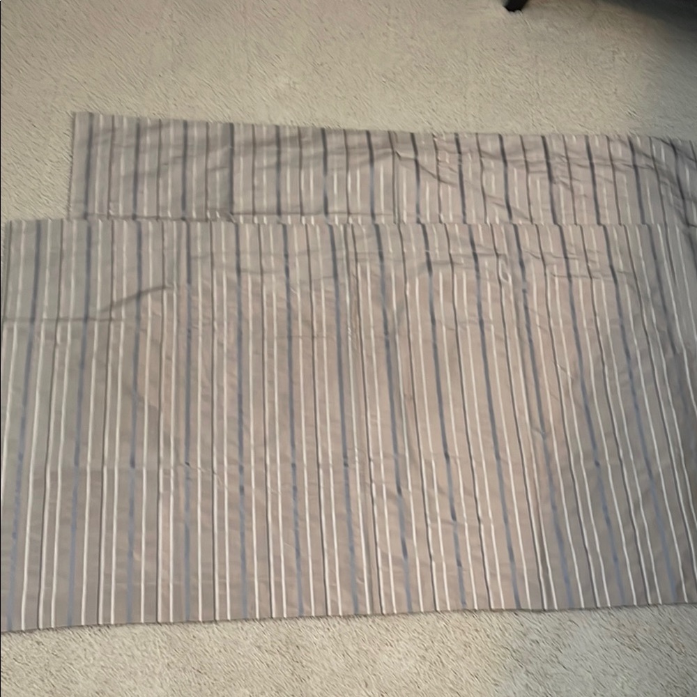 Gray Striped silk pillow shams